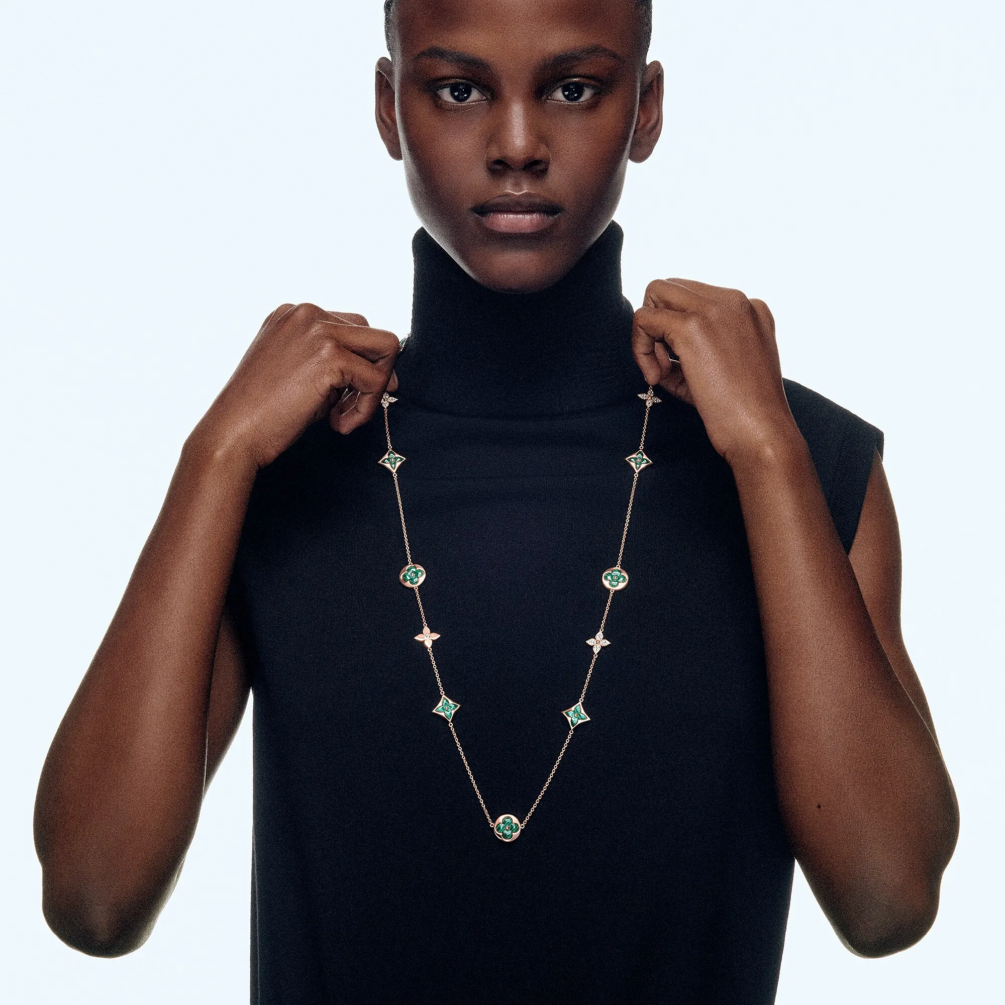 Louis Vuitton Color Blossom 13 Motifs Sautoir, Pink Gold, Malachite and Diamonds - Jewelry - Categories Q94476