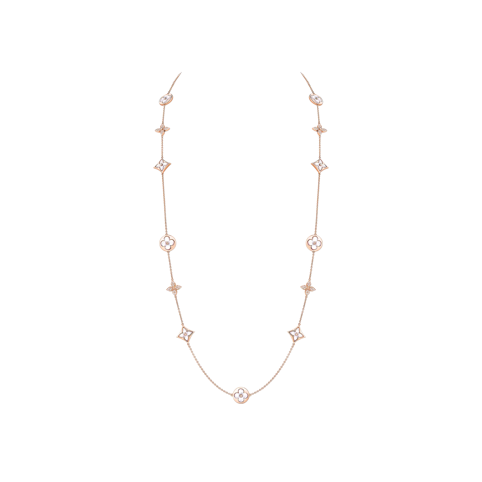 Louis Vuitton Color Blossom 13 Motifs Sautoir, Pink Gold, Mother Of Pearl And Diamonds - Jewelry - Categories Q94521