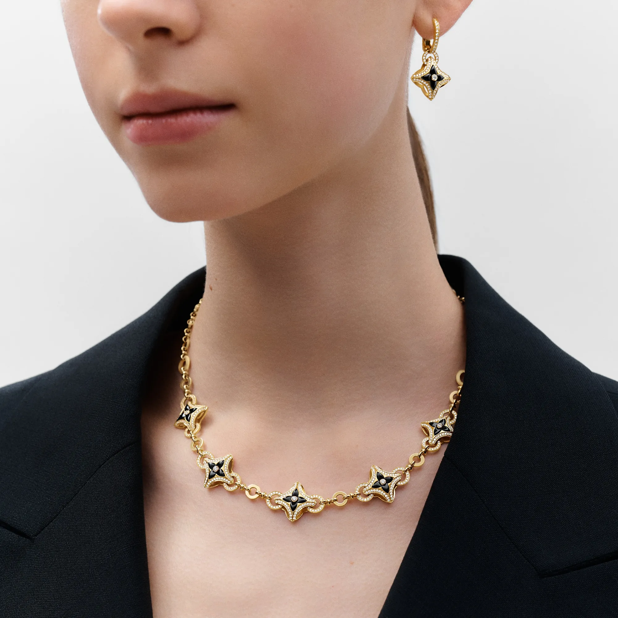 Louis Vuitton Ever Blossom Necklace, Yellow Gold, Onyx & Diamonds - Jewelry - Categories Q94523