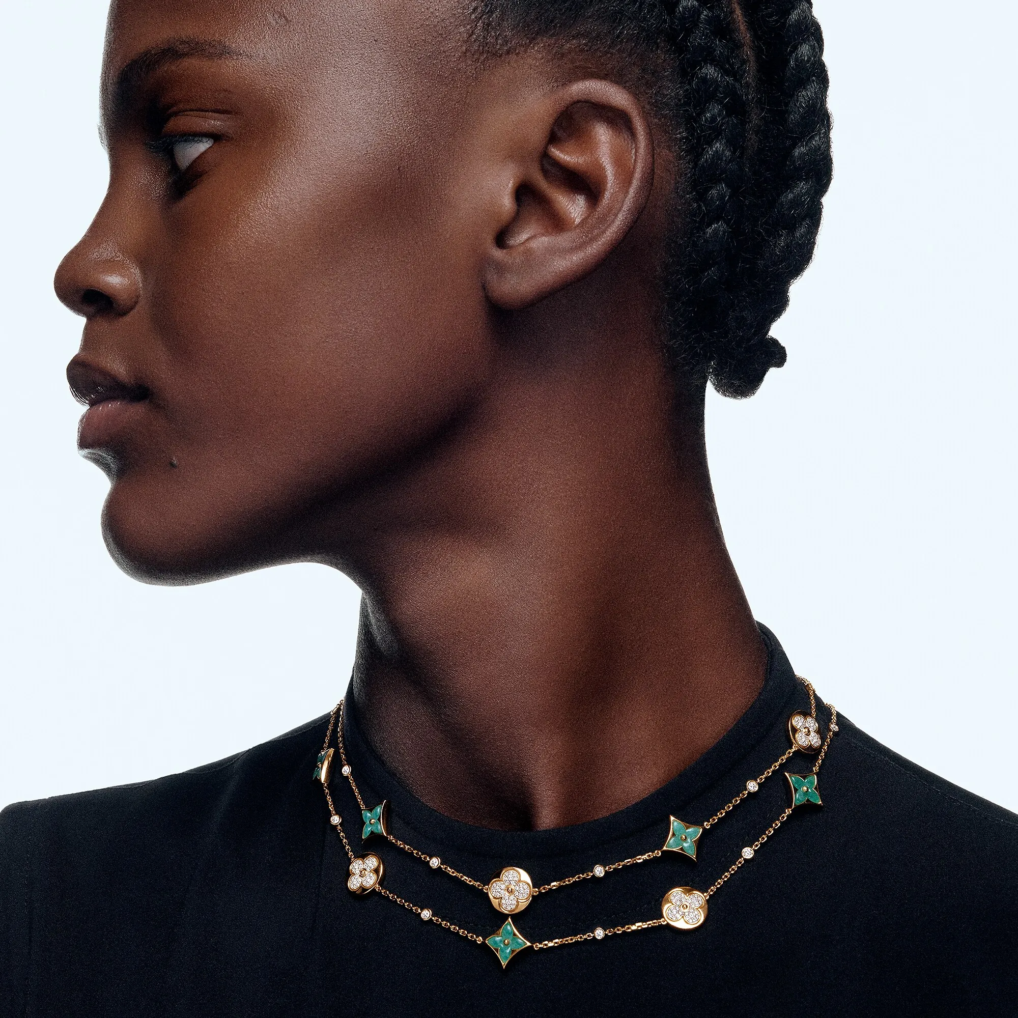 Louis Vuitton Color Blossom BB Multi - Pattern Long Necklace, Yellow Gold, Amazonite and Diamonds - Jewelry - Categories Q94887