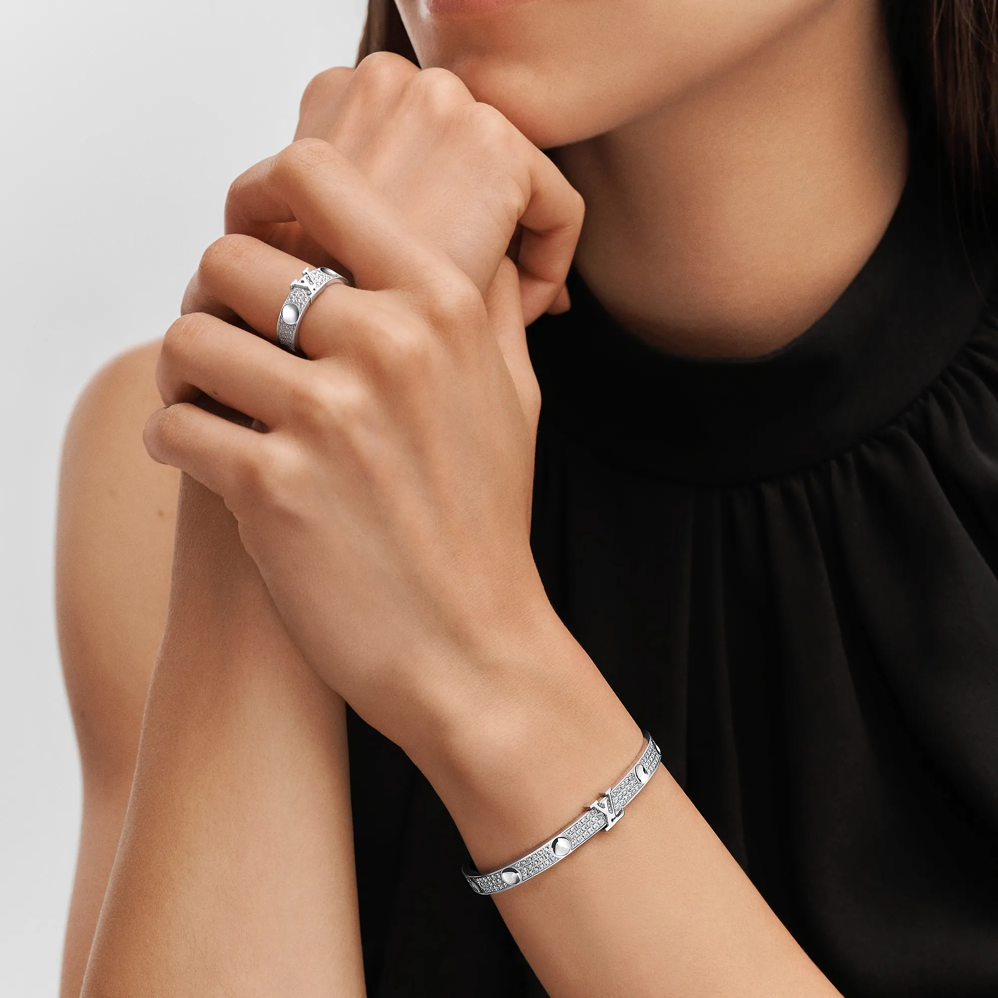 Louis Vuitton Empreinte Bangle, White Gold and Diamonds - Jewelry - Categories Q95643