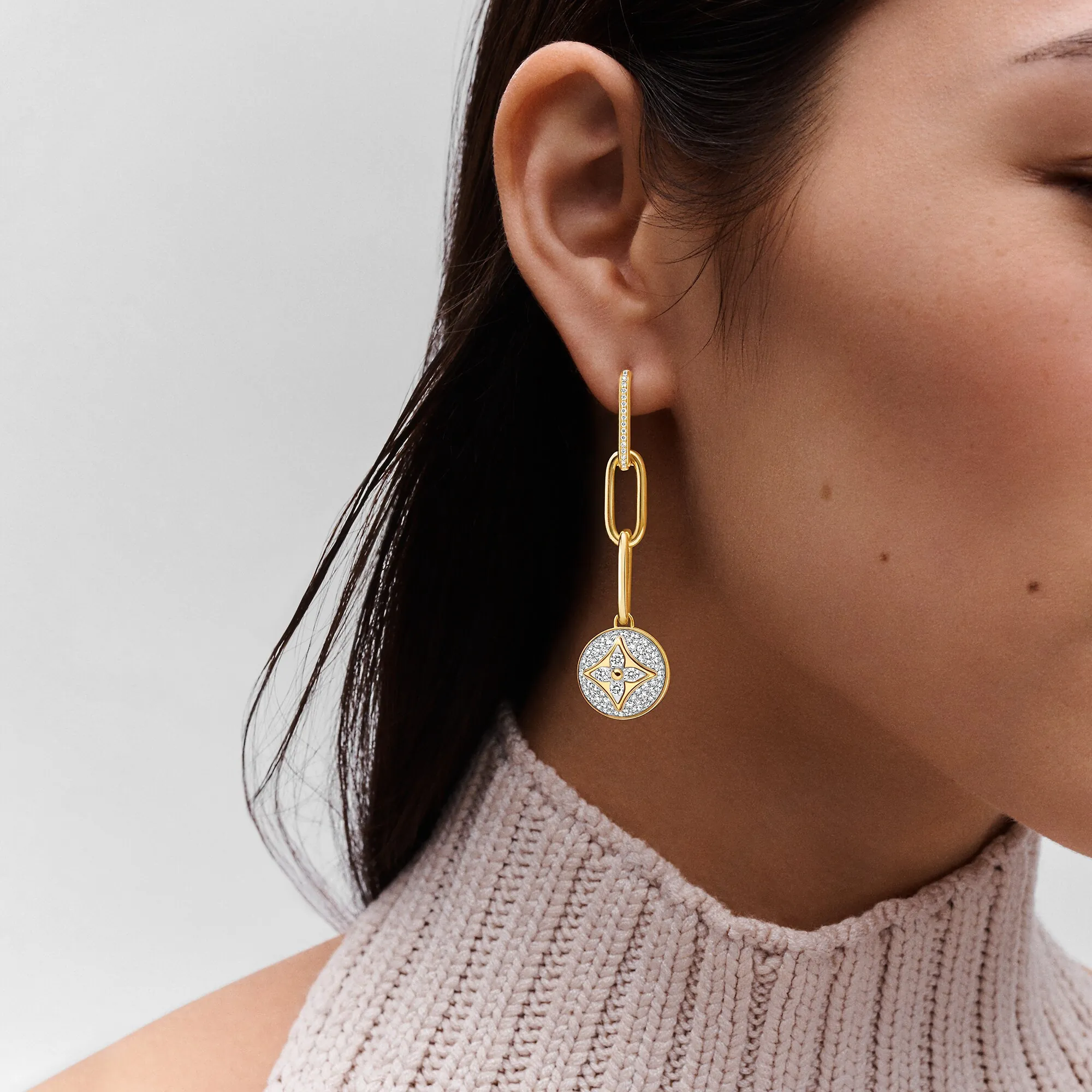 Louis Vuitton Color Blossom Earrings Yellow Gold, White Gold And PavÃ© Diamond - Jewelry - Categories Q96791