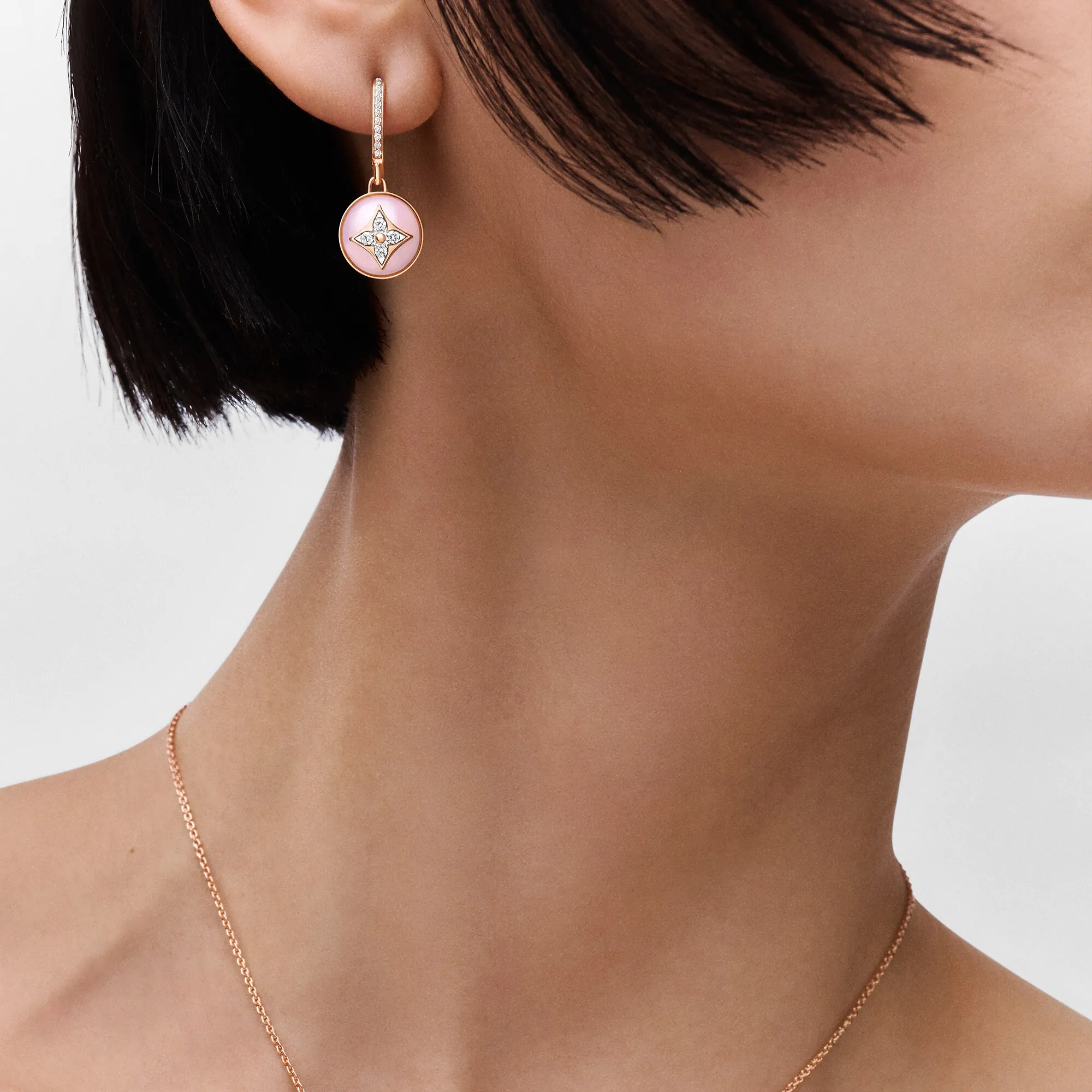 Louis Vuitton Color Blossom Earrings, Pink Gold, White Gold, Pink Opal And Diamonds - Jewelry - Categories Q96951