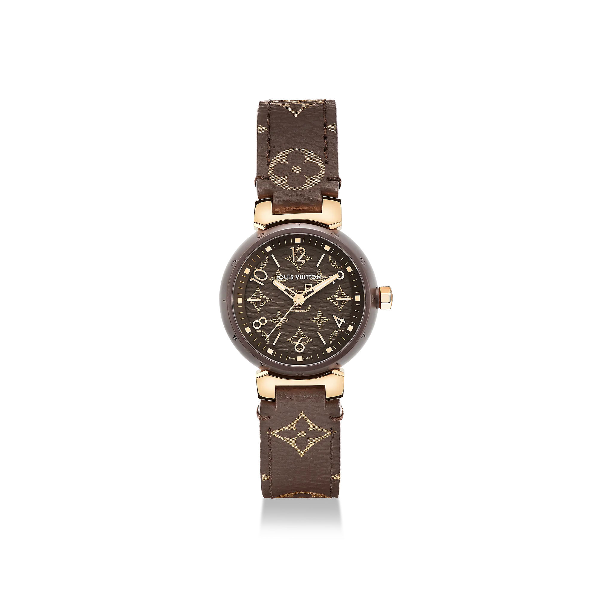Louis Vuitton Tambour Monogram, Quartz, 28mm, Steel & Rose Gold - Watches - Traditional Watches QBB165 Louis Vuitton Tambour Monogram, Quartz, 28mm, Steel & Rose Gold - Watches - Traditional Watches QBB165