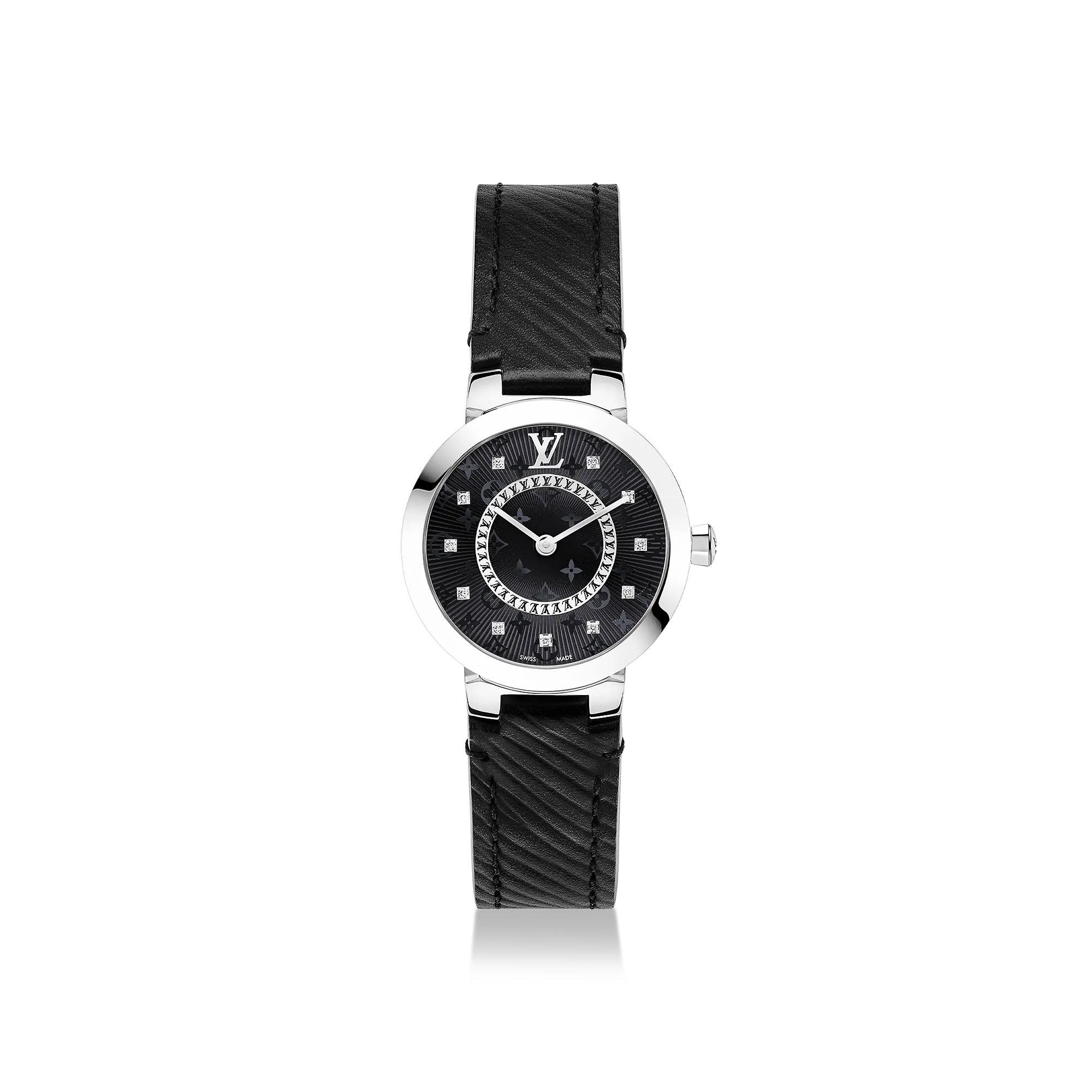 Louis Vuitton Tambour Slim Monogram, Quartz, 28mm, Stainless Steel - Watches - Traditional Watches QBB169