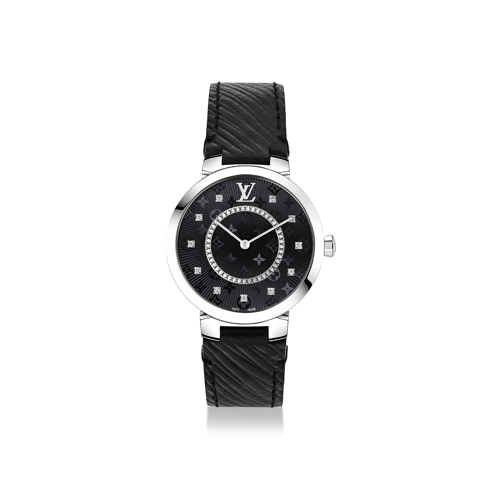 Louis Vuitton Tambour Slim Monogram, Quartz, 33mm, Stainless Steel - Watches - Traditional Watches QBB170