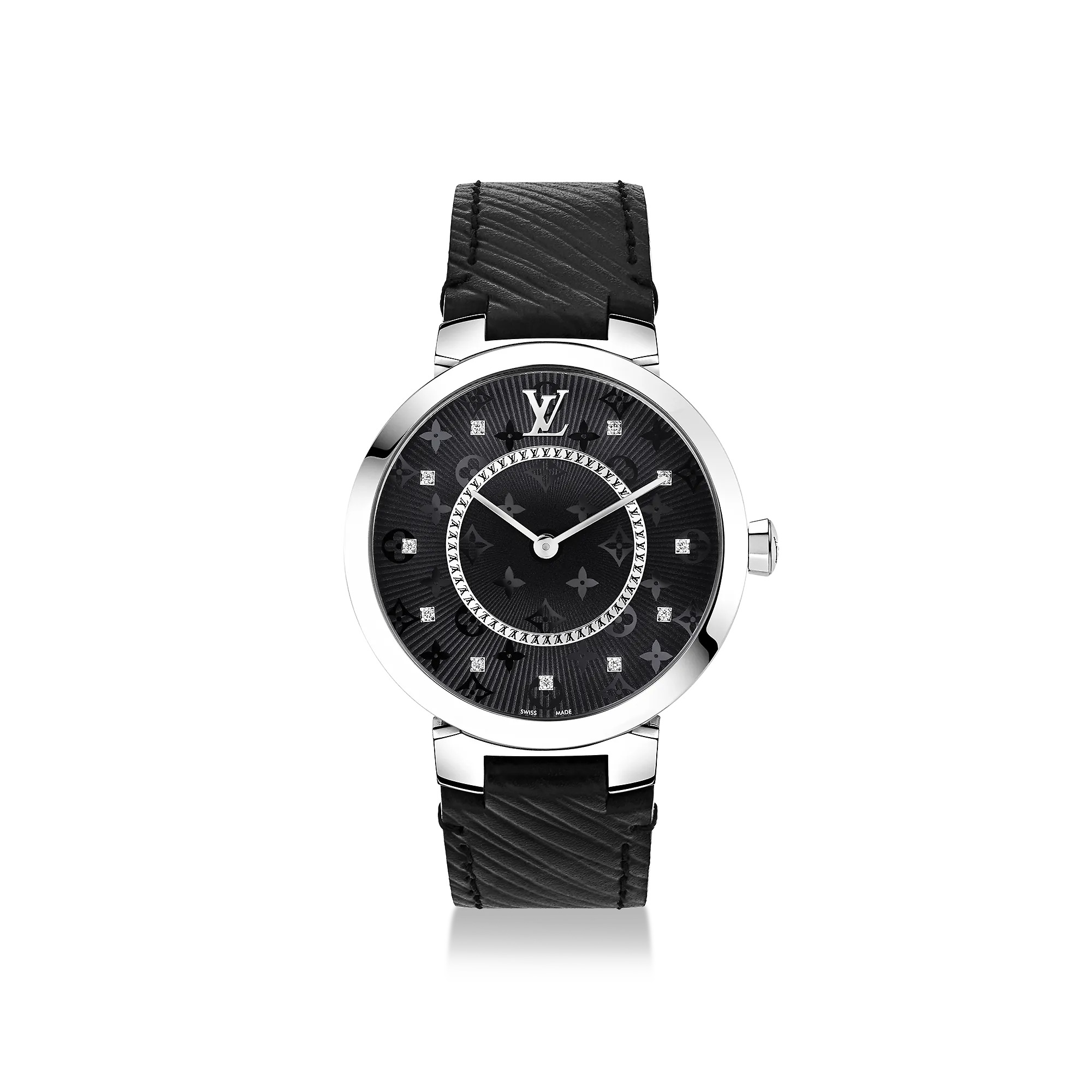 Louis Vuitton Tambour Slim Monogram, Quartz, 39mm, Stainless Steel - Watches - Traditional Watches QBB171