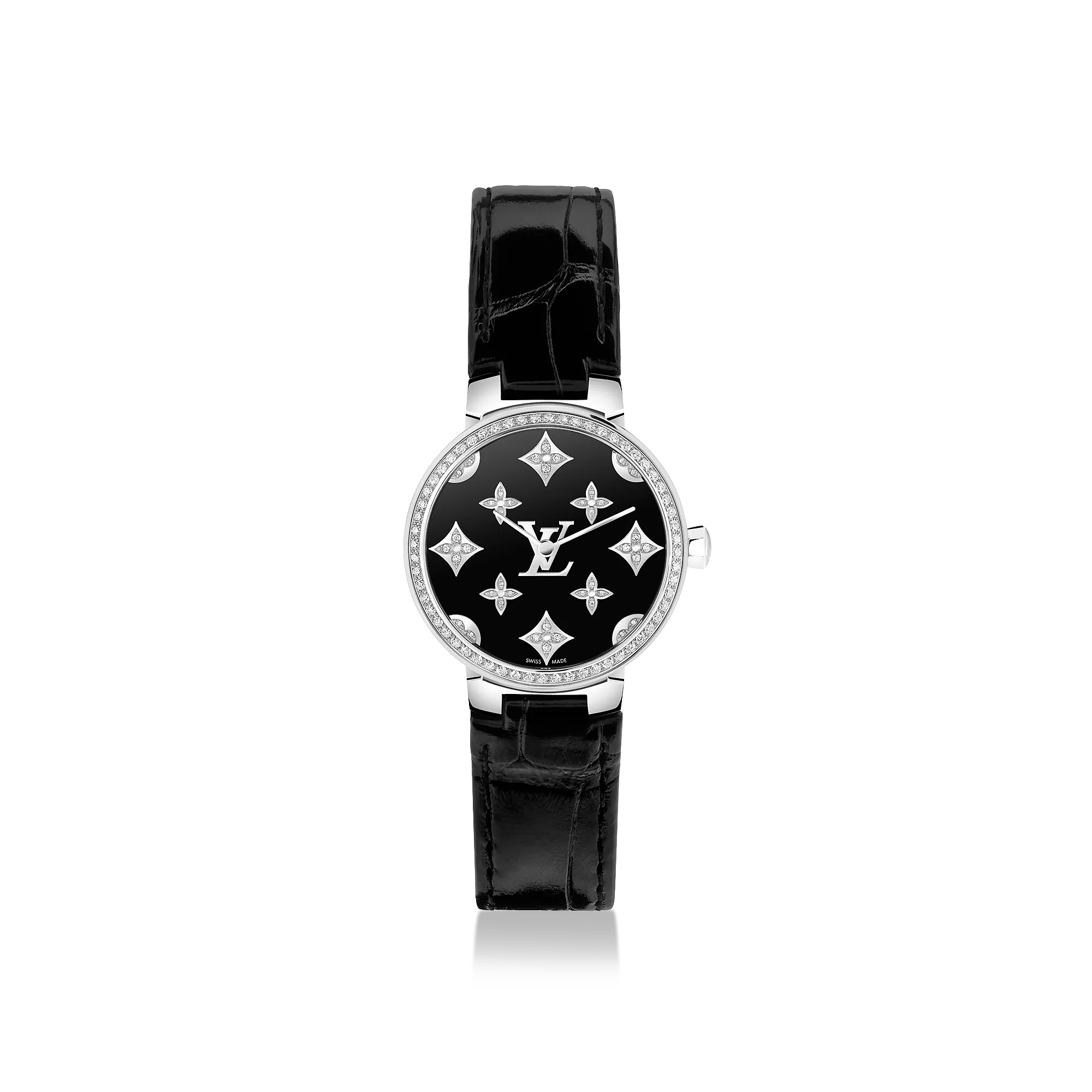 Louis Vuitton Tambour Slim Monogram Dentelle, Quartz, 28mm, Diamonds - Watches - Traditional Watches QBB199