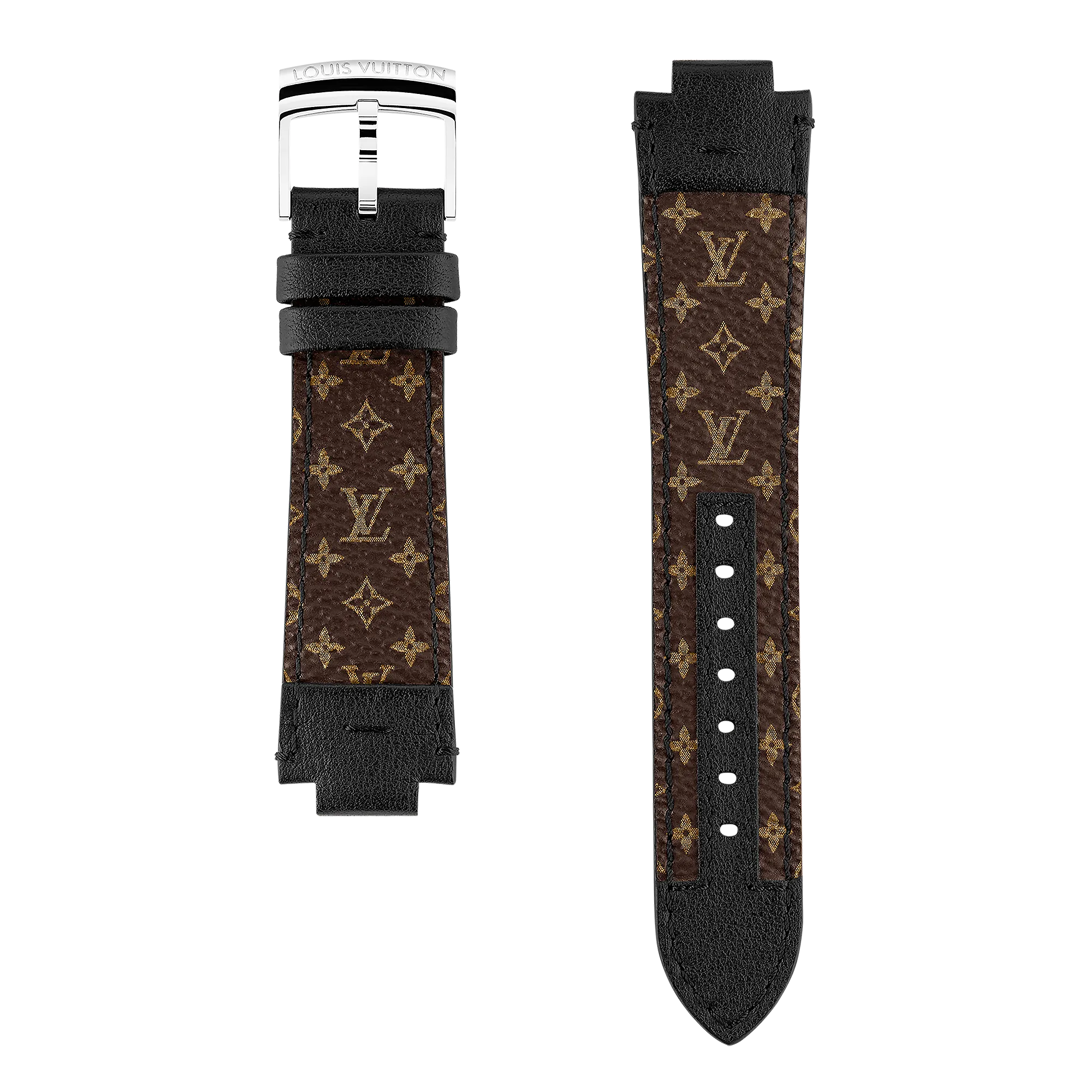 Louis Vuitton STRAP TAMBOUR CANVAS MONOGRAM MACASSAR L/L - Watches - Traditional Watches R15128