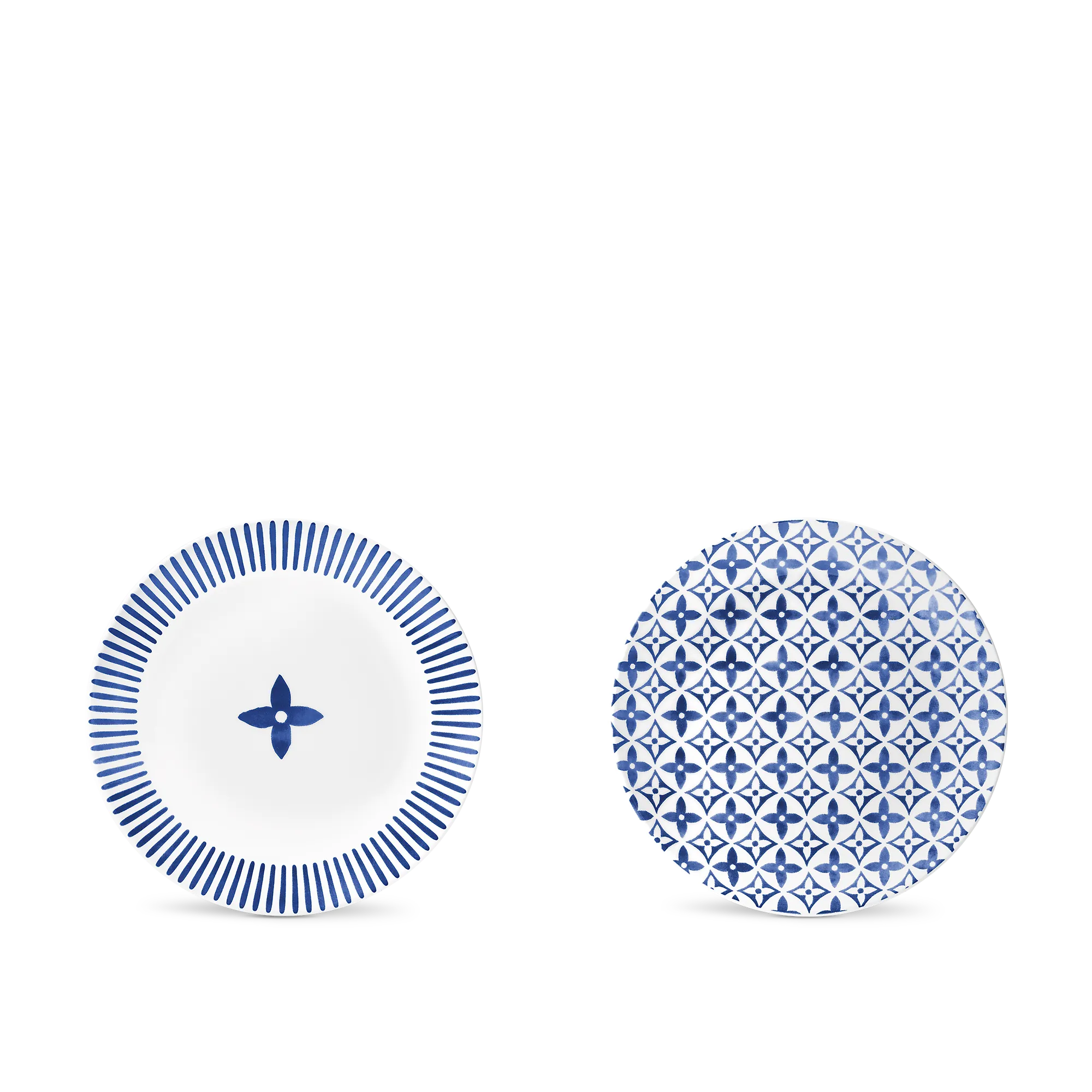 Louis Vuitton Set Of 2 Side Plates Monogram Flower Tile - Art of Living - Home R95651 Blue