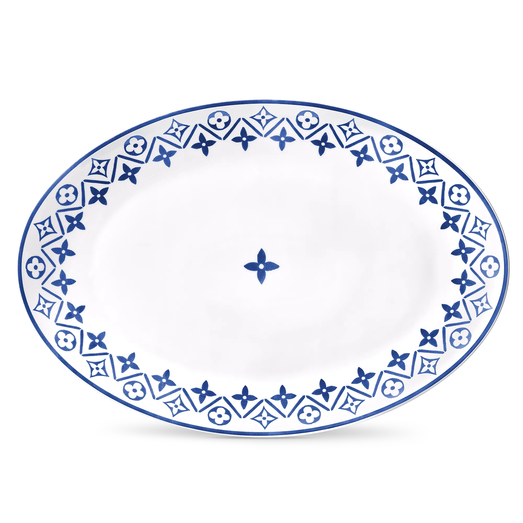 Louis Vuitton Oval Plate Monogram Flower Tile - Art of Living - Home R95652 Blue