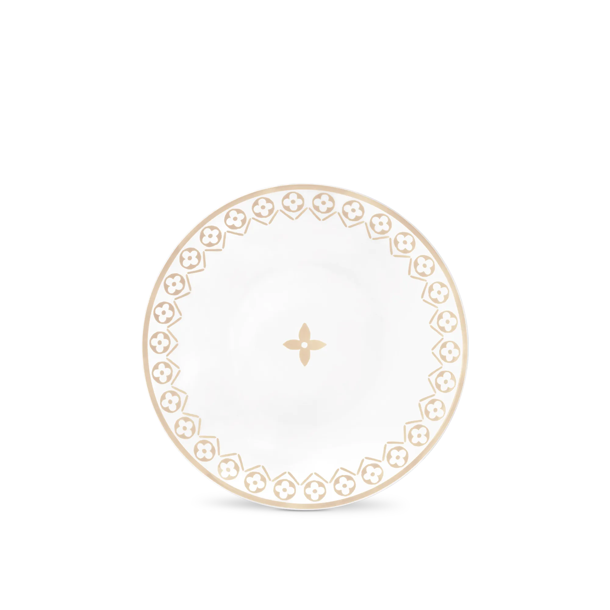 Louis Vuitton Set Of 2 Dessert Plates Monogram Flower Tile - Art of Living - Home R95754 Beige