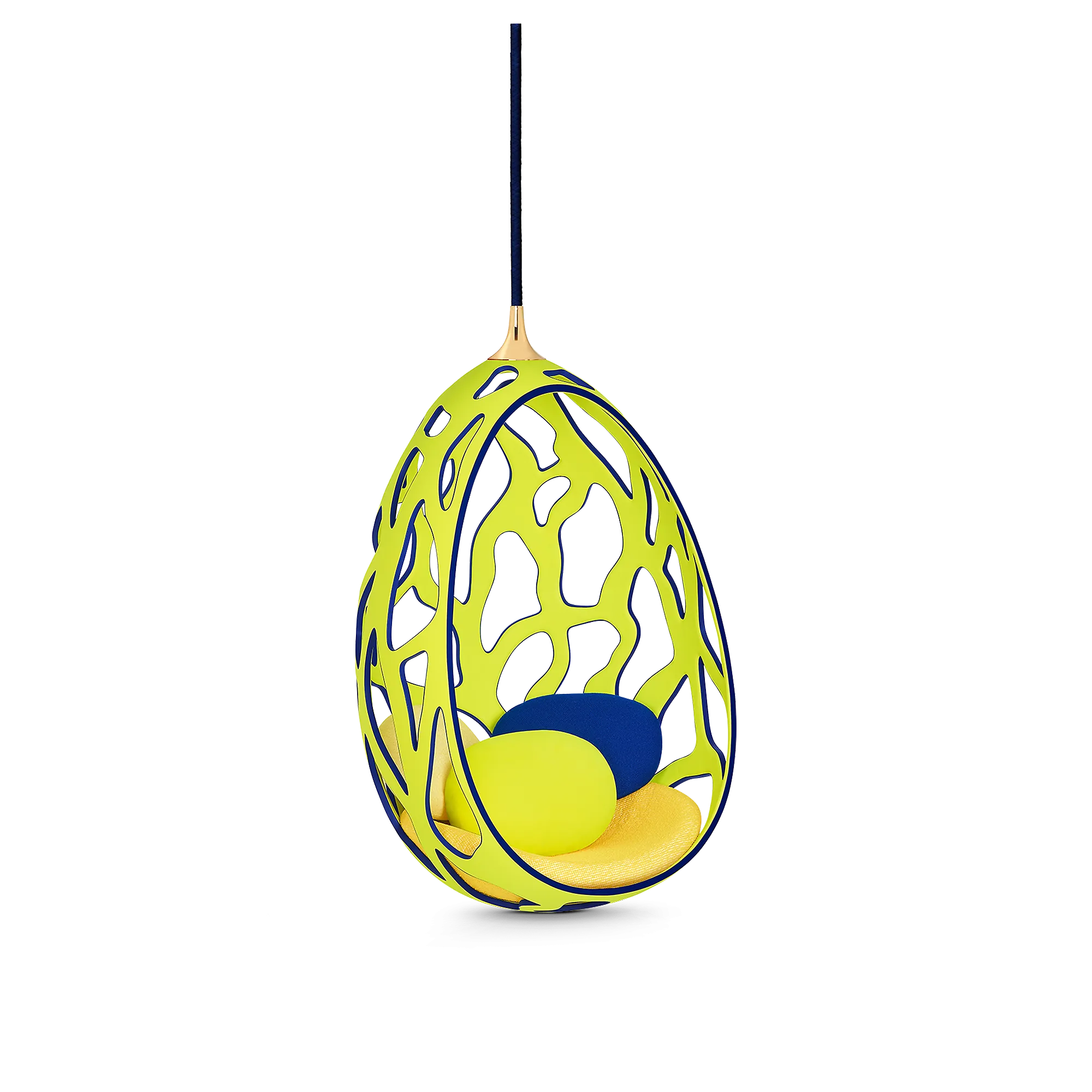 Louis Vuitton Cocoon By Campana Brothers Calfskin - Art of Living - Home R98803 Neon Yellow
