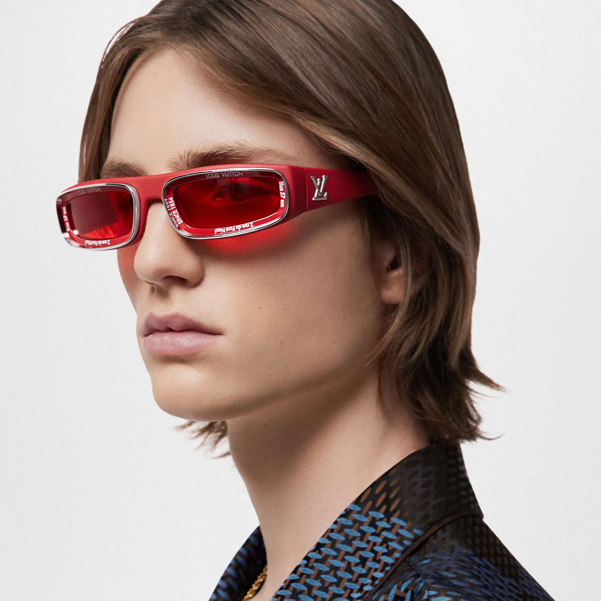 Louis Vuitton LV Super Vision Low Square Sunglasses S00 - New - For Men Z2389W Red