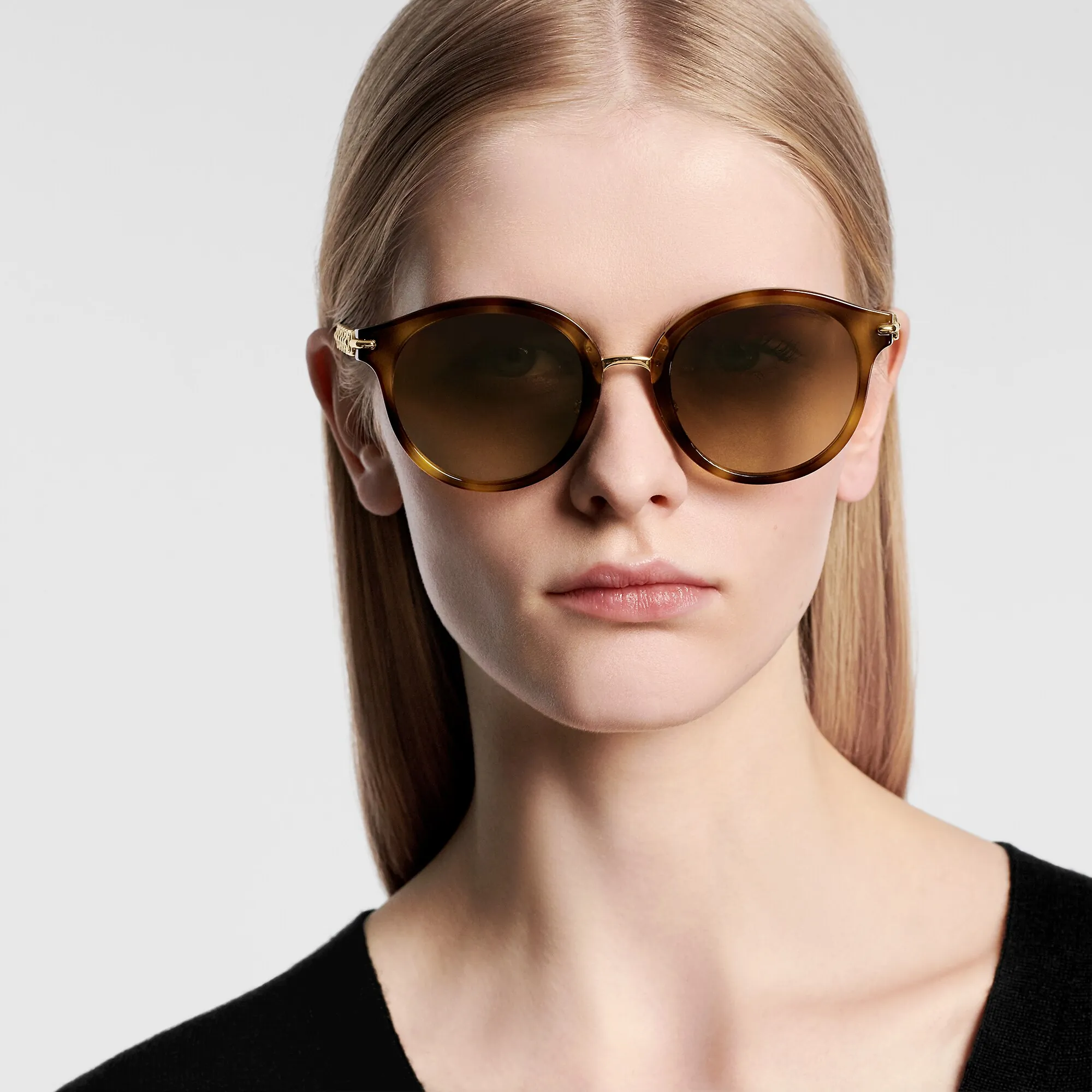 Louis Vuitton My LV Chain Two Round Sunglasses S00 - Women - Accessories Z2419U Light Tortoise