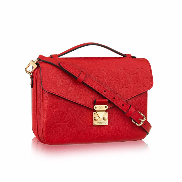 Louis Vuitton Monogram Empreinte Leather Pochette Metis M41488 Cerise