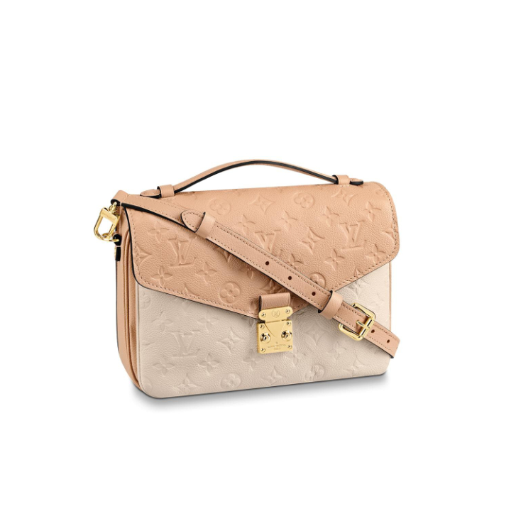 Louis Vuitton Monogram Empreinte Leather Pochette Metis M44300 Beige Rosé Crème