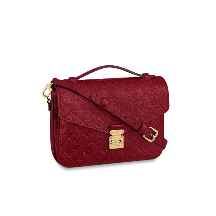 Louis Vuitton Monogram Empreinte Leather Pochette Metis M44793 Cherry Berry Red