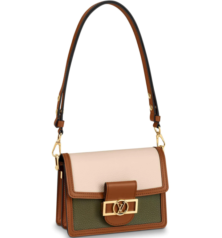 Louis Vuitton Taurillon leather MINI Dauphine Lugano Handbag M55504 Crème/Kombu