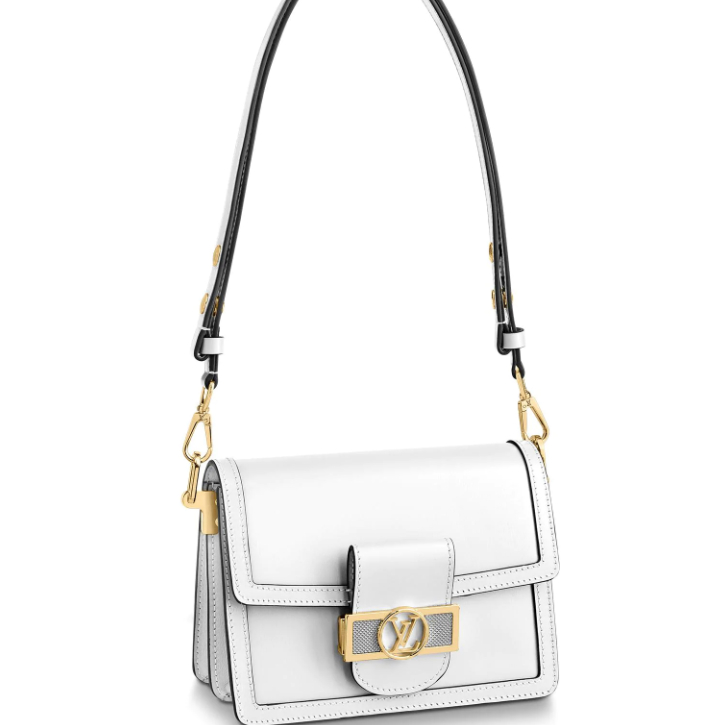 Louis Vuitton Calfskin Leather MINI Dauphine Lugano Handbag M55836 White