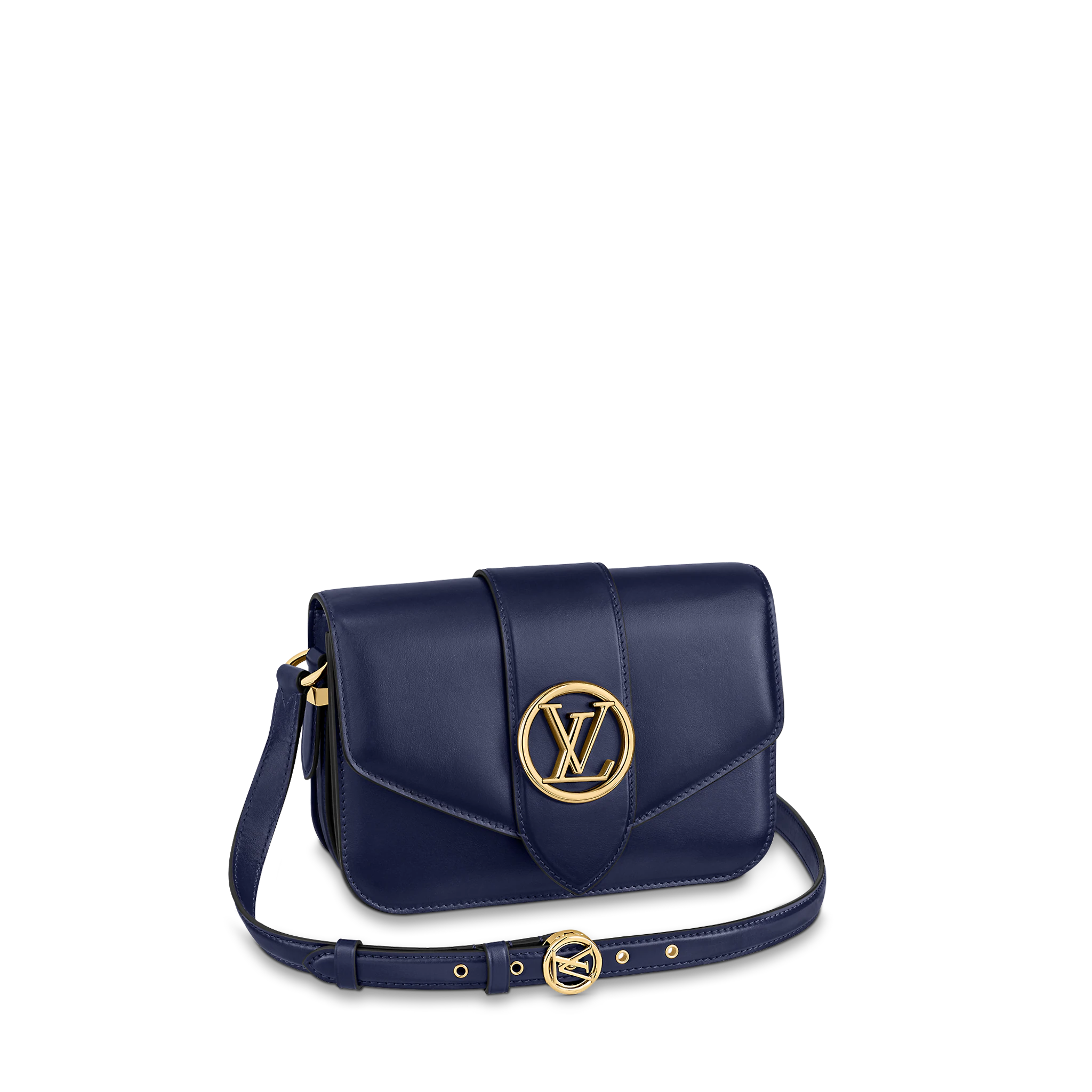 Louis Vuitton LV Pont 9 Calfskin Leather in Bleu de Minuit - Handbags M56454