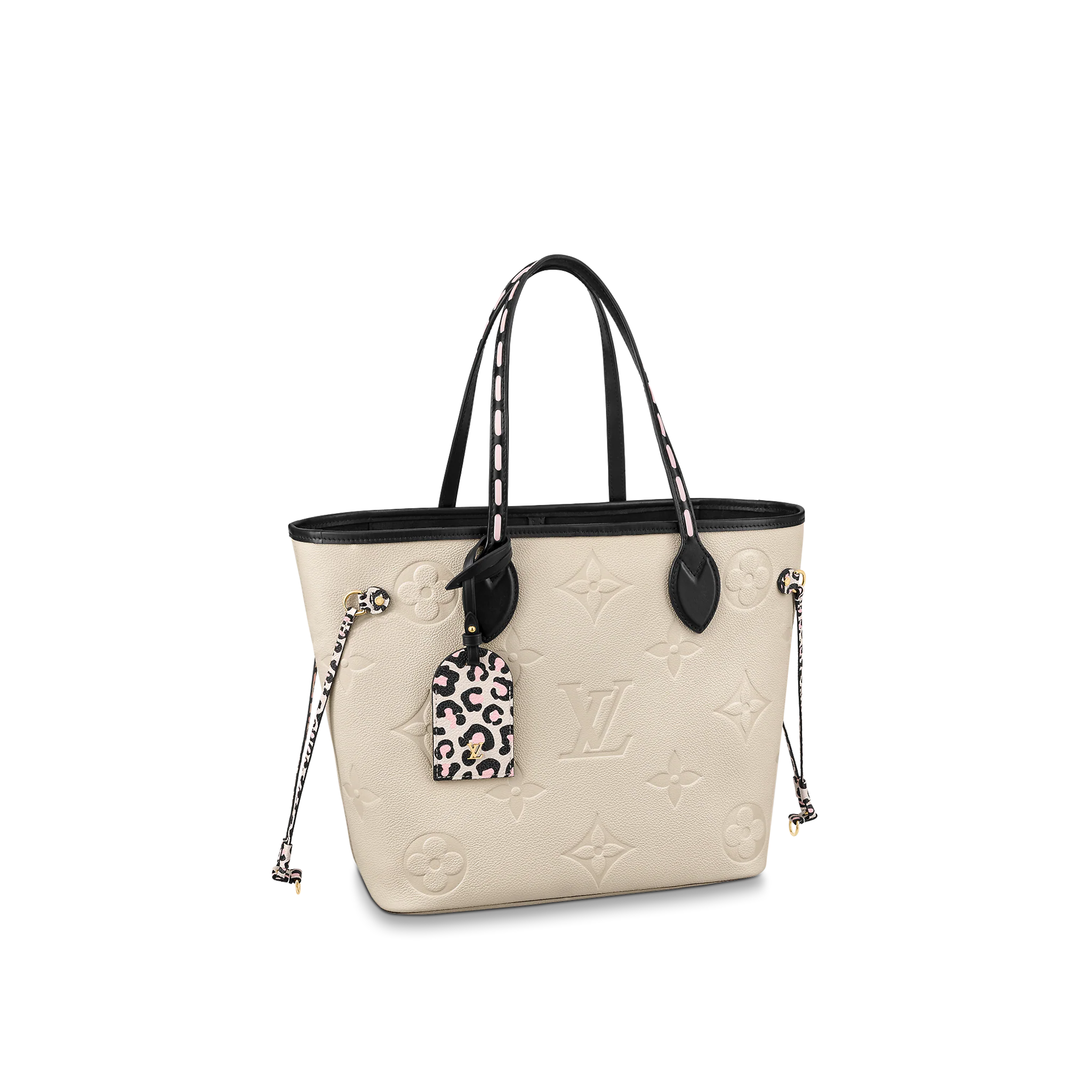 Louis Vuitton Neverfull MM Monogram Empreinte Leather in Cream - Handbags M58525