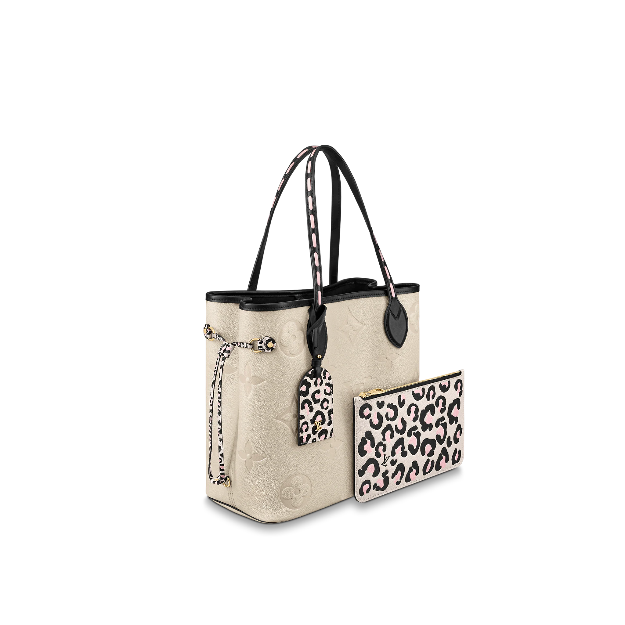 Louis Vuitton Neverfull MM Monogram Empreinte Leather in Cream - Handbags M58525