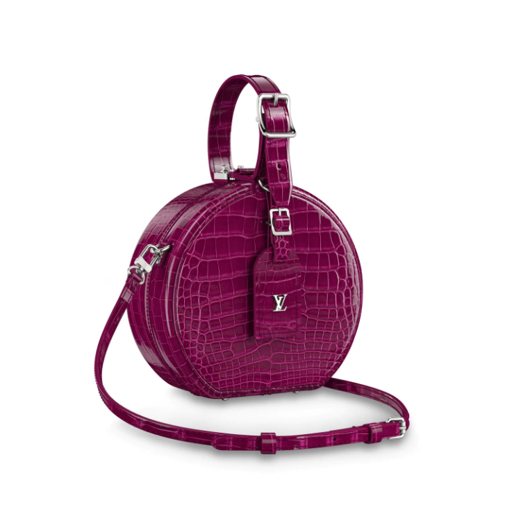 Louis Vuitton Crocodilien Brillant Petite Boite Chapeau N90240 Raisin