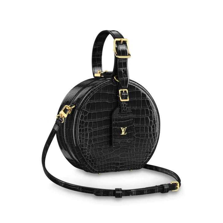 Louis Vuitton Crocodilien Brillant Petite Boite Chapeau N93597 Black