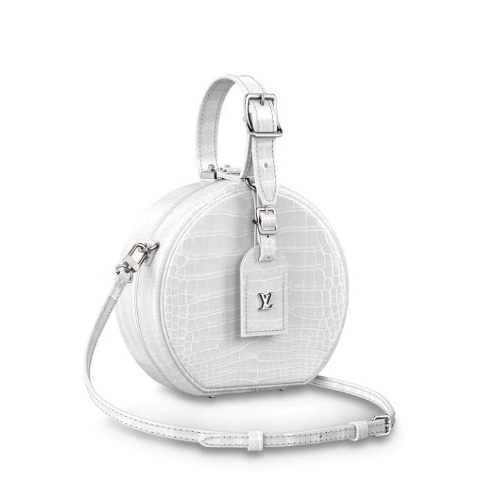 Louis Vuitton Crocodilien Brillant Petite Boite Chapeau N94071 White