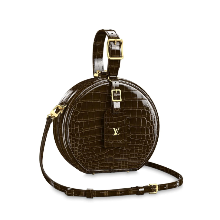 Louis Vuitton Crocodilien Brillant Petite Boite Chapeau N95103 Moka