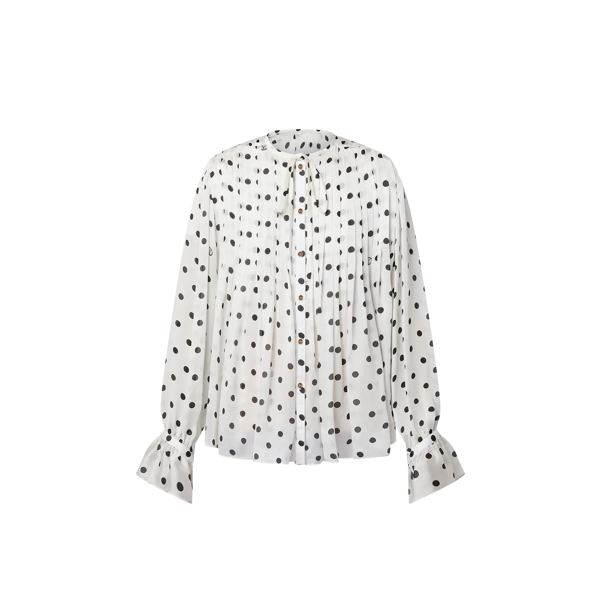 Louis Vuitton Sheer Mousseline Polka Dot Blouse White - Women - Ready-to-Wear 1A9WUH
