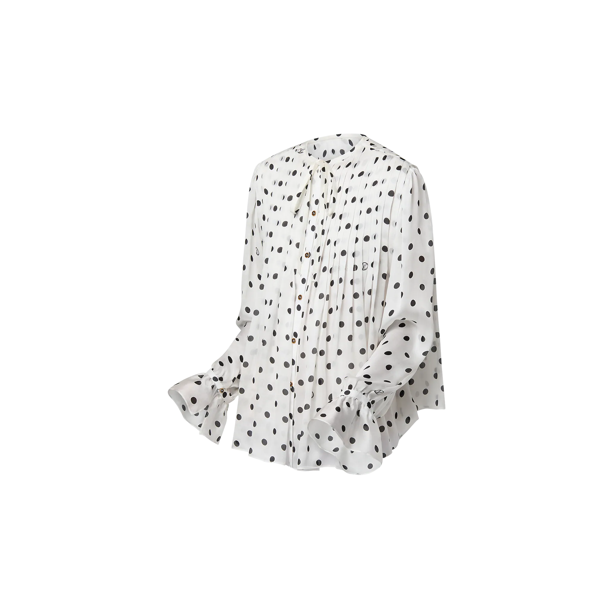 Louis Vuitton Sheer Mousseline Polka Dot Blouse White - Women - Ready-to-Wear 1A9WUH