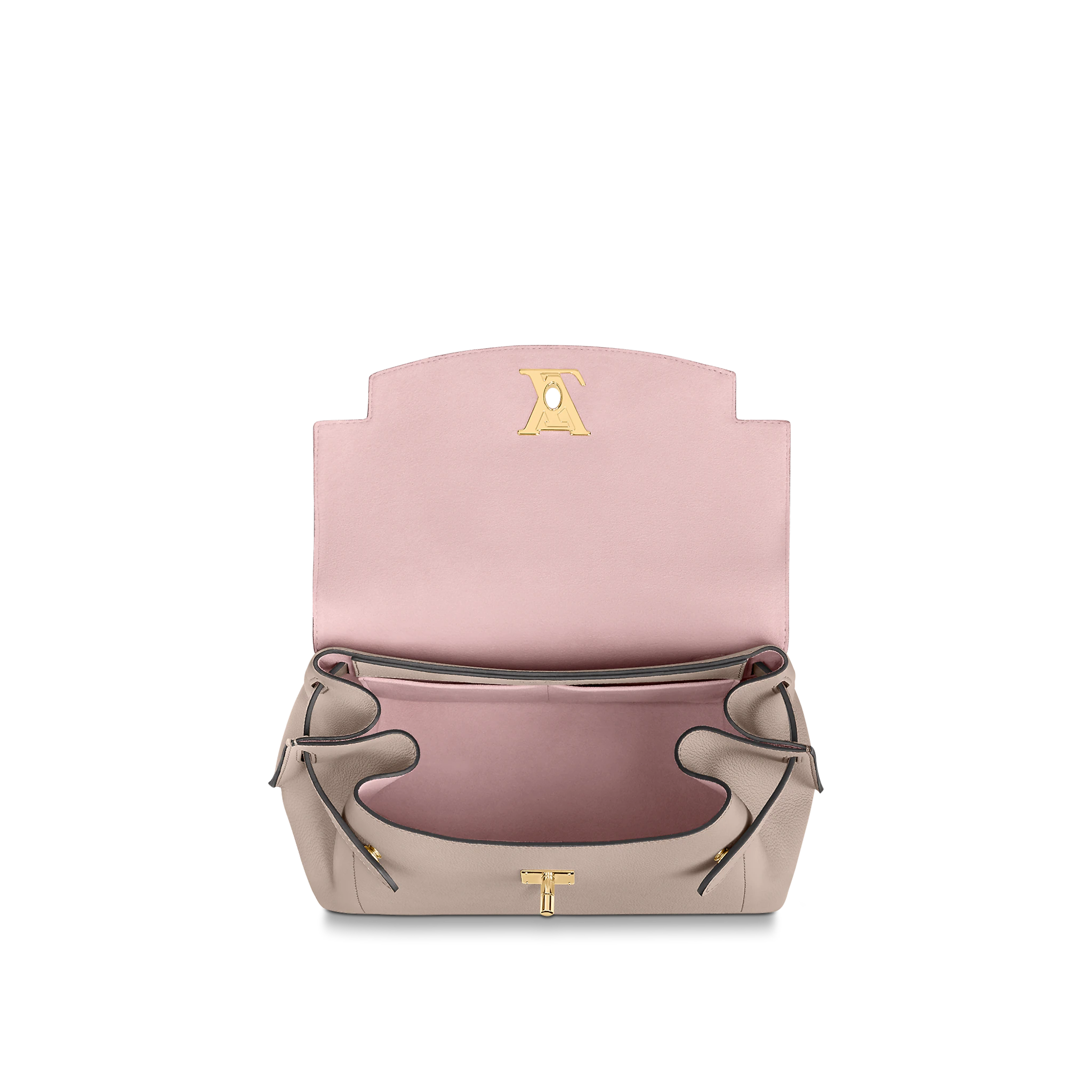 Louis Vuitton Lockme Ever MM Lockme Leather Greige - Women - Handbags M56094