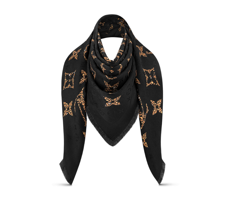 Louis Vuitton Monogram Giant Jungle Shawl M75882 Black