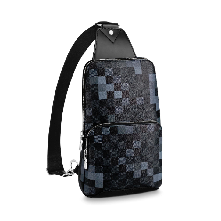Louis Vuitton Damier Graphite Pixel Men Avenue Sling Bag N40068 Gray