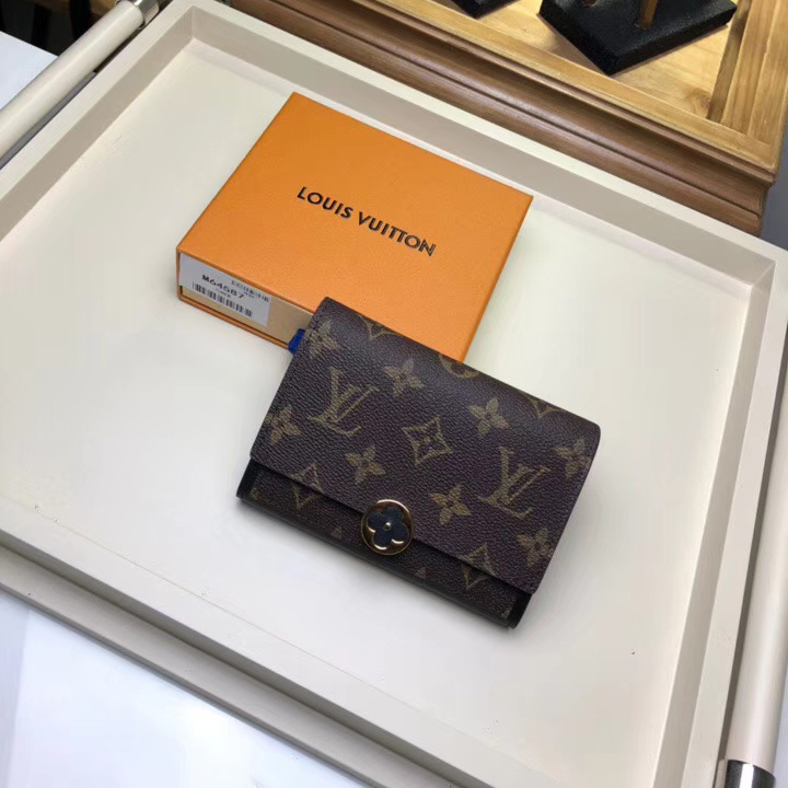 Louis Vuitton Monogram Canvas Flore Compact Wallet M64587 Noir Black