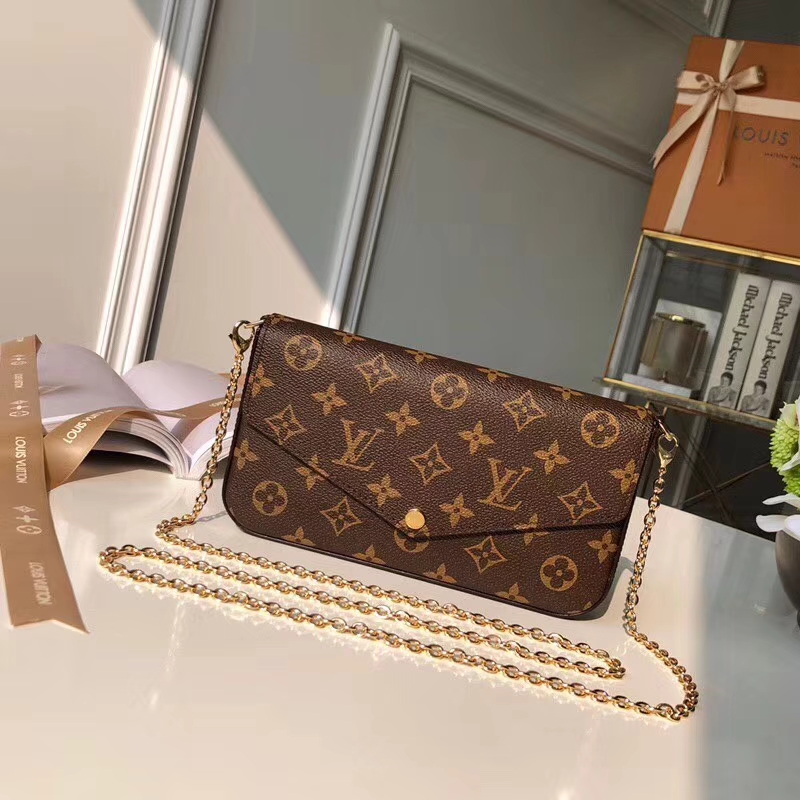 Louis Vuitton Monogram Felicie Chain Wallet GM M61276