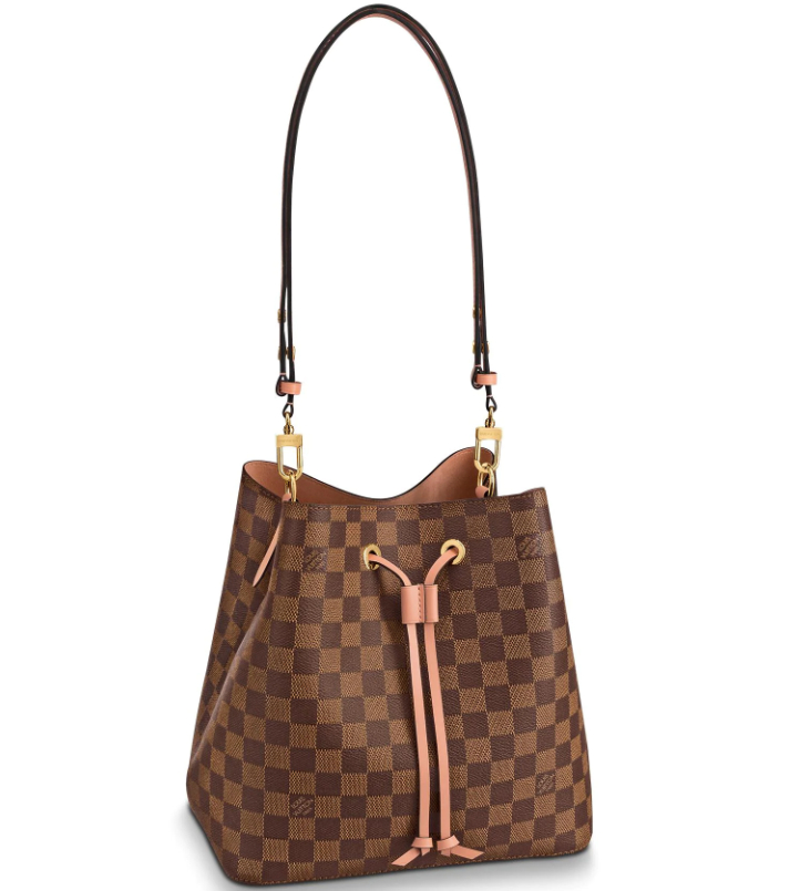 Louis Vuitton Damier Ebene Canvas NeoNoe MM Bucket Bag N40198 Venus Pink