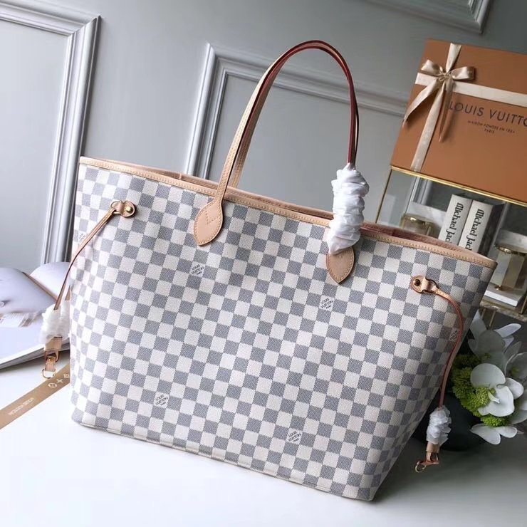 Louis Vuitton Damier Azur Canvas Neverfull GM tote N41604 Rose Ballerine Pink