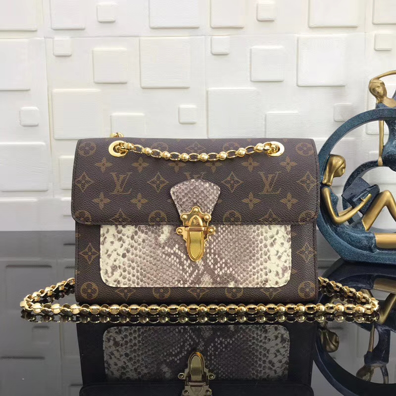 Louis Vuitton Monogram Python leather Victoire Chain Bag N92961