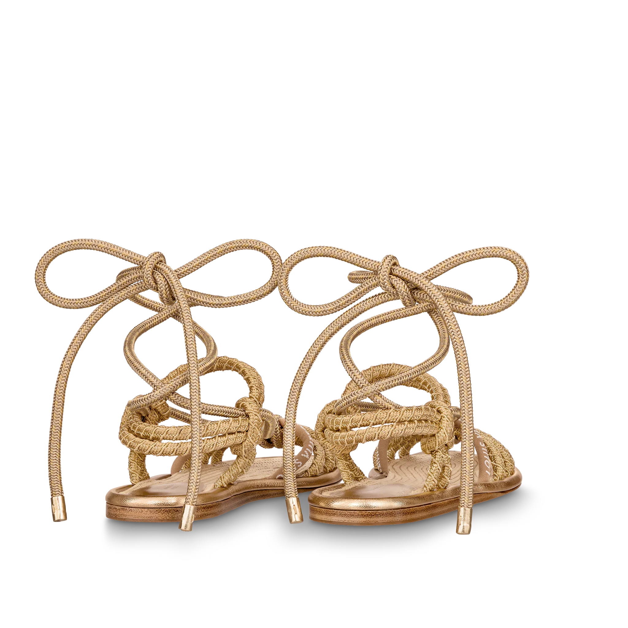 Louis Vuitton Maia Flat Sandal in Gold - Women Shoes 1A9C75