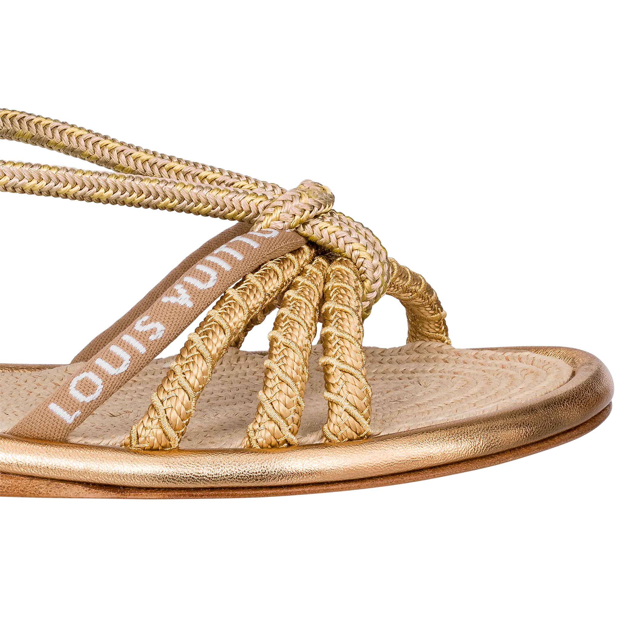 Louis Vuitton Maia Flat Sandal in Gold - Women Shoes 1A9C75