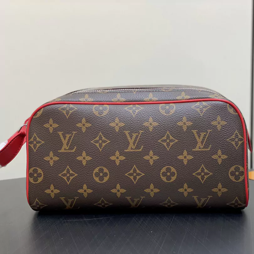 Louis Vuitton Dopp Kit Monogram Macassar Canvas - Men - Travel M12640 Sari Red