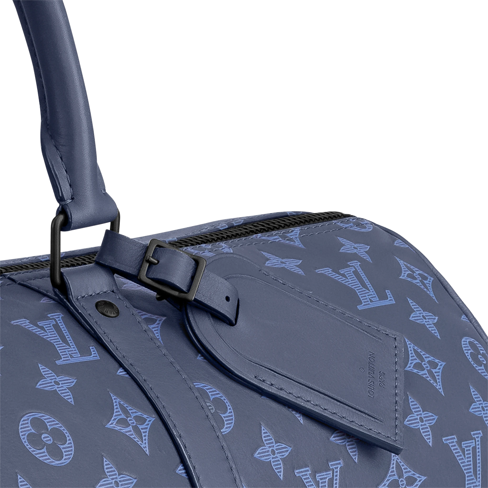 Louis Vuitton Keepall Bandoulière 50 Monogram Shadow Navy - Men - Travel M45731