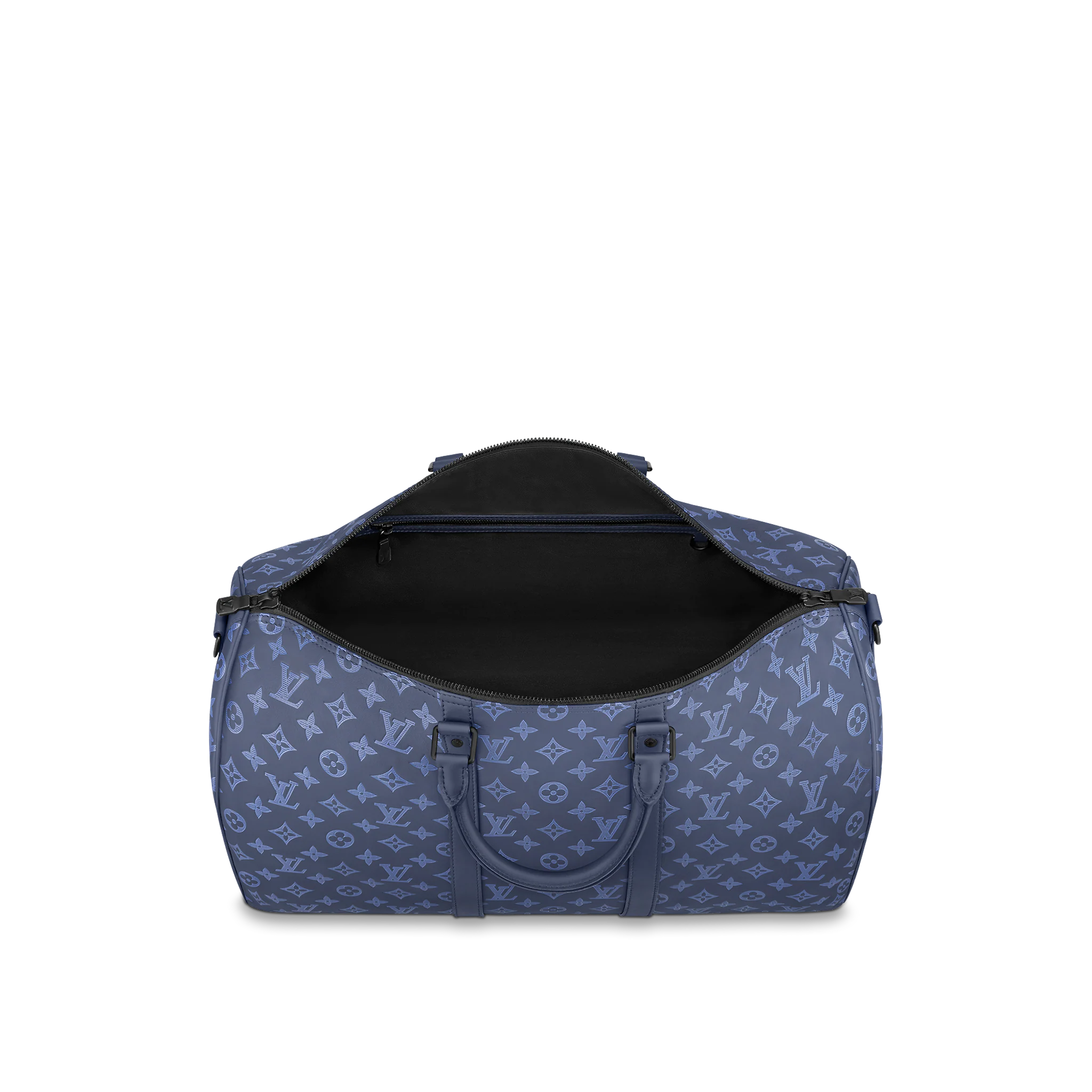 Louis Vuitton Keepall Bandoulière 50 Monogram Shadow Navy - Men - Travel M45731