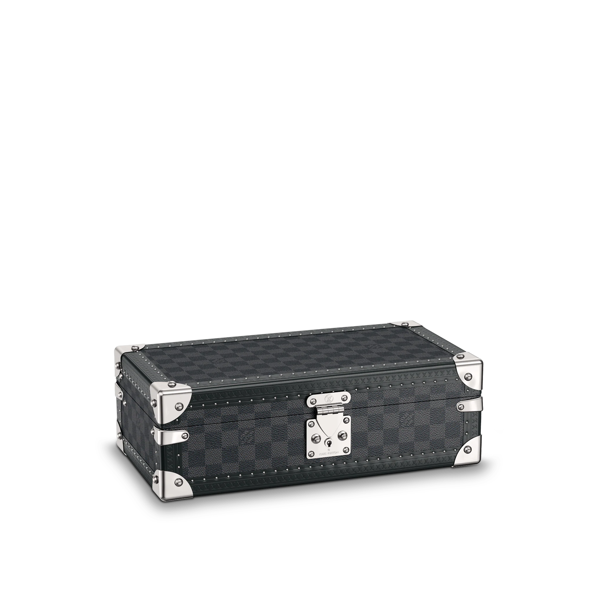 Louis Vuitton 8 watch case Damier Graphite Canvas men Grey Travel N48194