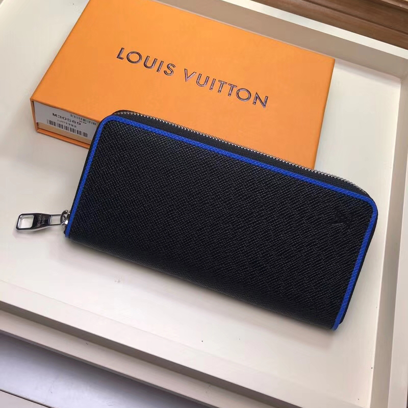 Louis Vuitton Taiga cowhide leather men\'s Zippy Vertical Wallet M30569