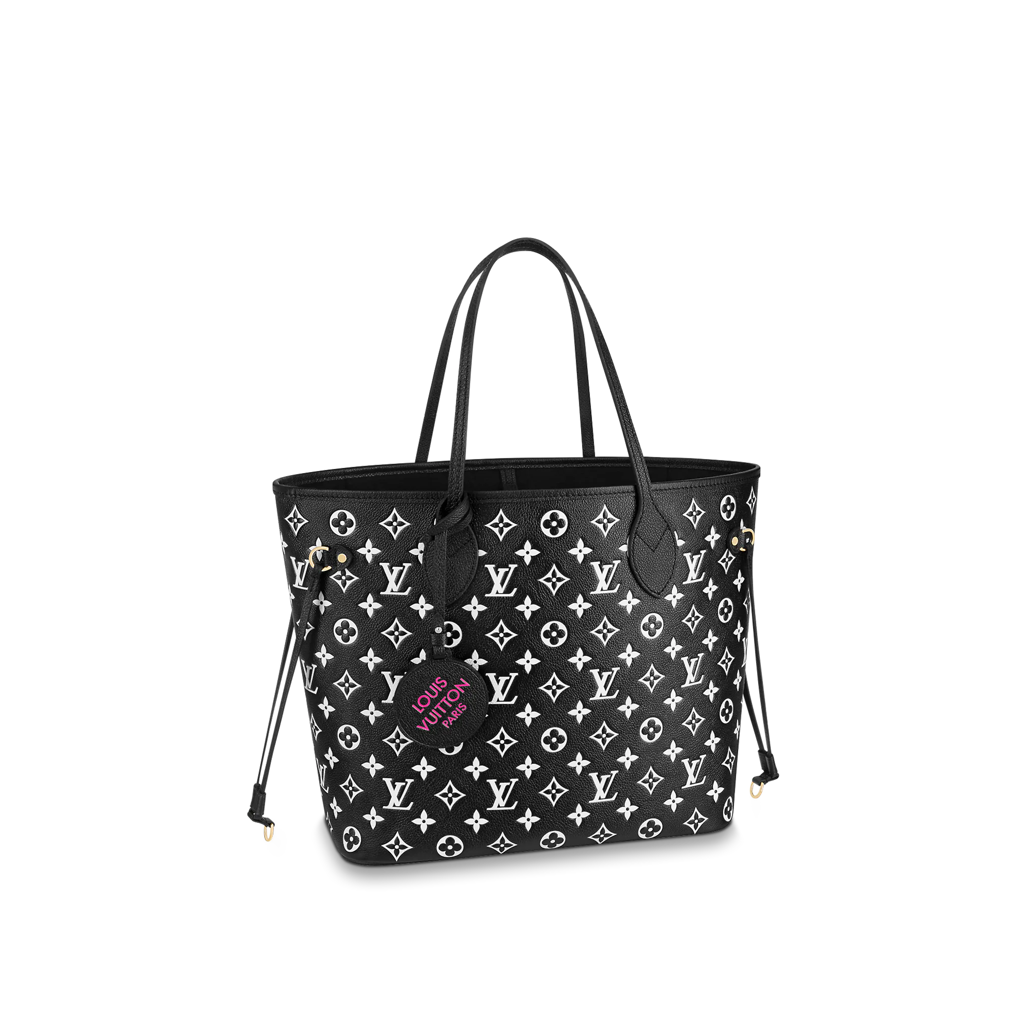 Louis Vuitton Neverfull MM Monogram Empreinte Leather Black / White - Women Handbags M46103