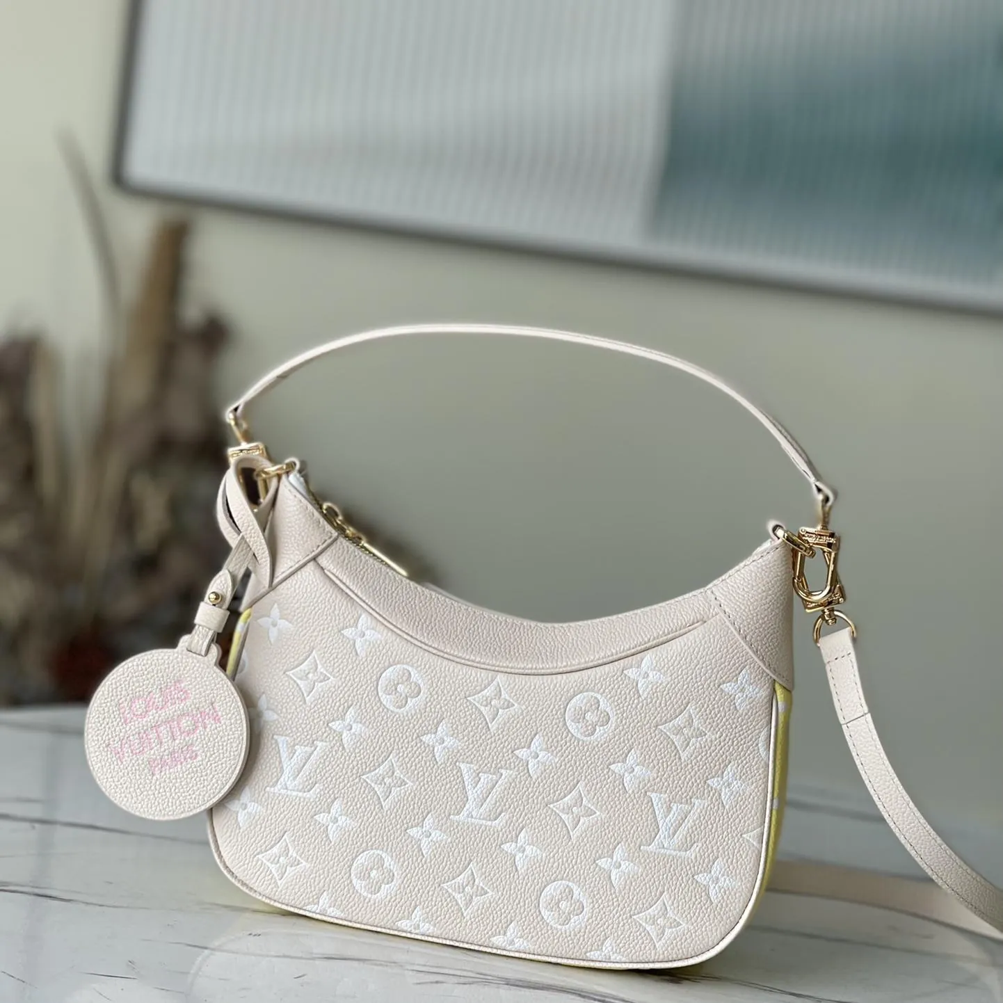 Louis Vuitton Bagatelle Monogram Empreinte Leather Rose Beige - Women - Handbags M46113